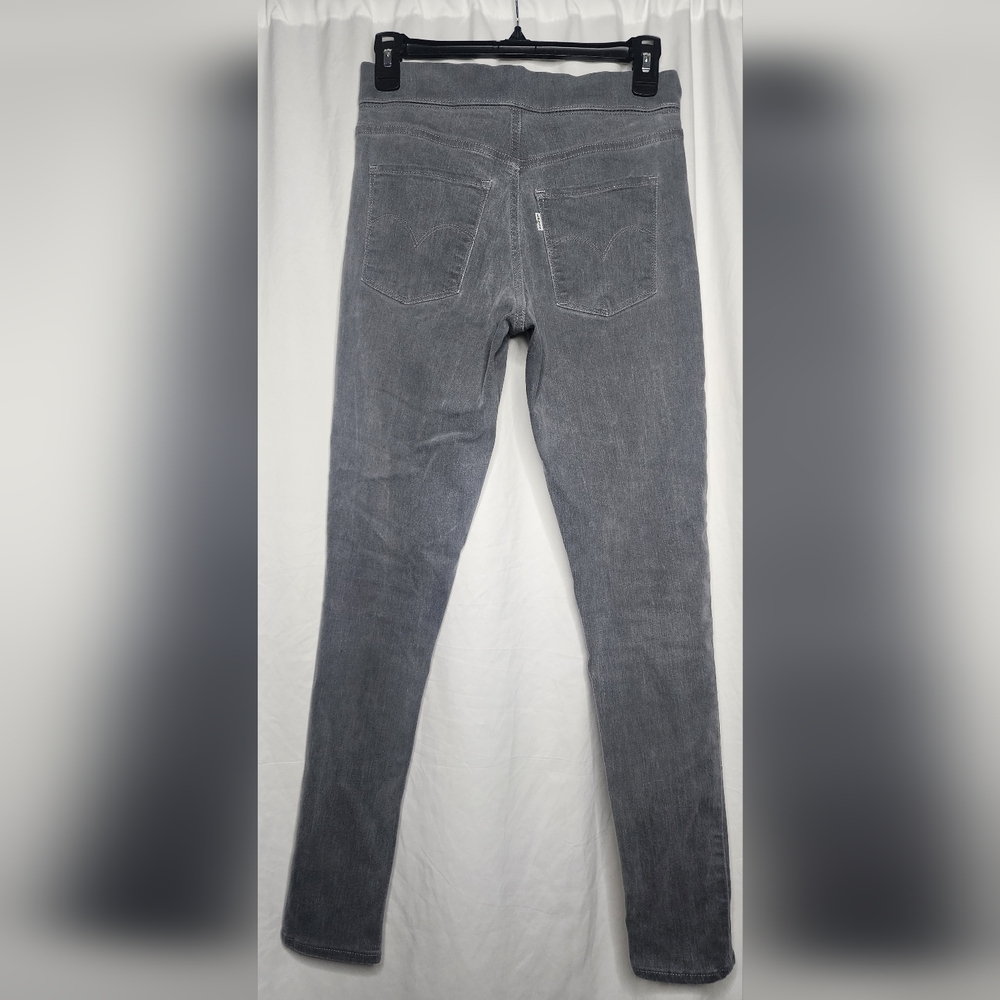 🌸 NEW Levi's Shaping Pull On Skinny Jeans Gray Stretch SLIMMING FLAT FRONT 26
